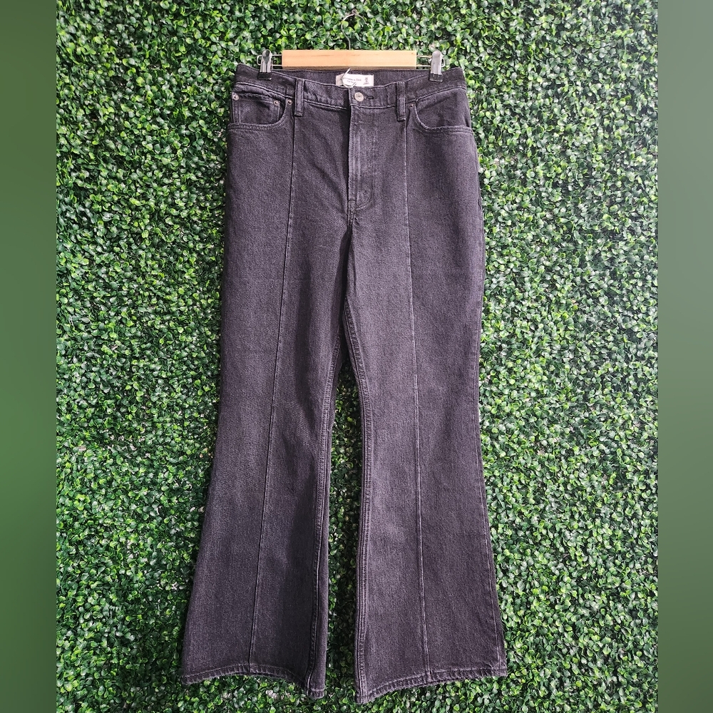 Vintage Abercrombie & Fitch Women's High Rise Black Wide Leg Jean Size 29/8